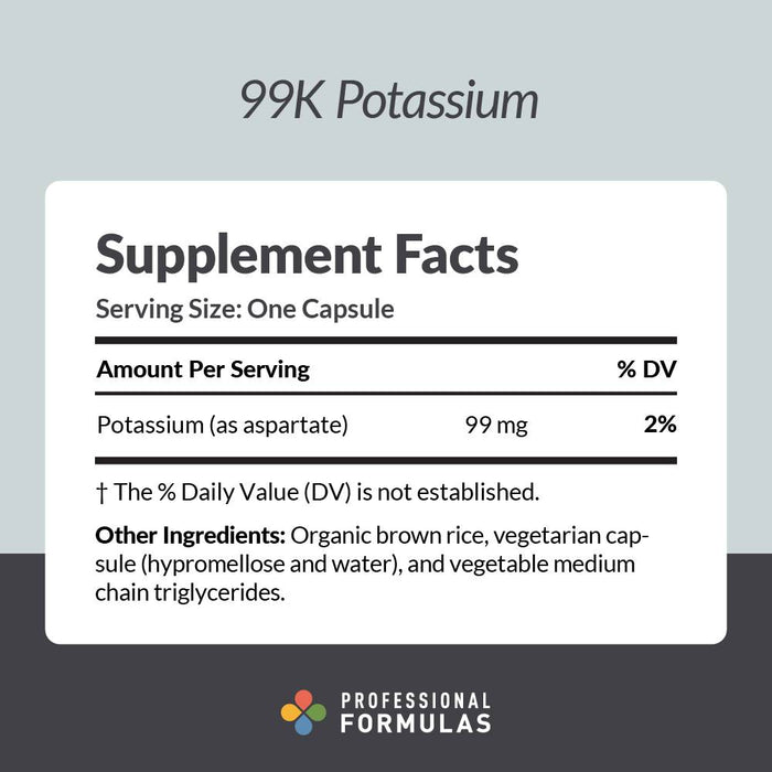 99K Potassium 90 caps by Professional Complementary Health Formulas