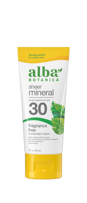 Sheer Mineral Fragrance Free SPF 30 3 oz by Alba Botanica