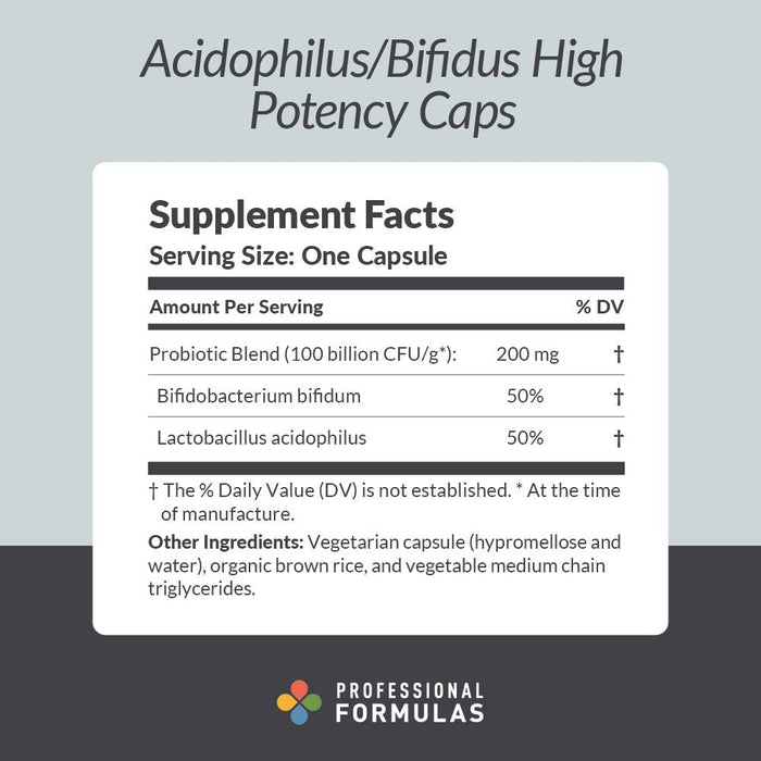 Acidophilus-Bifidus High Potency 60 caps by Professional Complementary Health Formulas