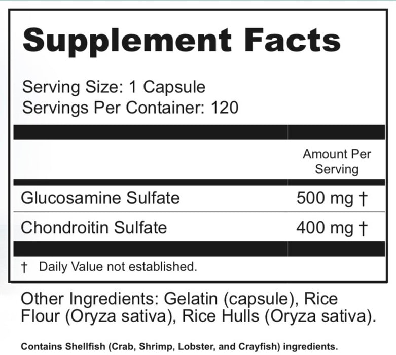 Glucosamine & Chondroitin 120 caps BioActive Nutrients