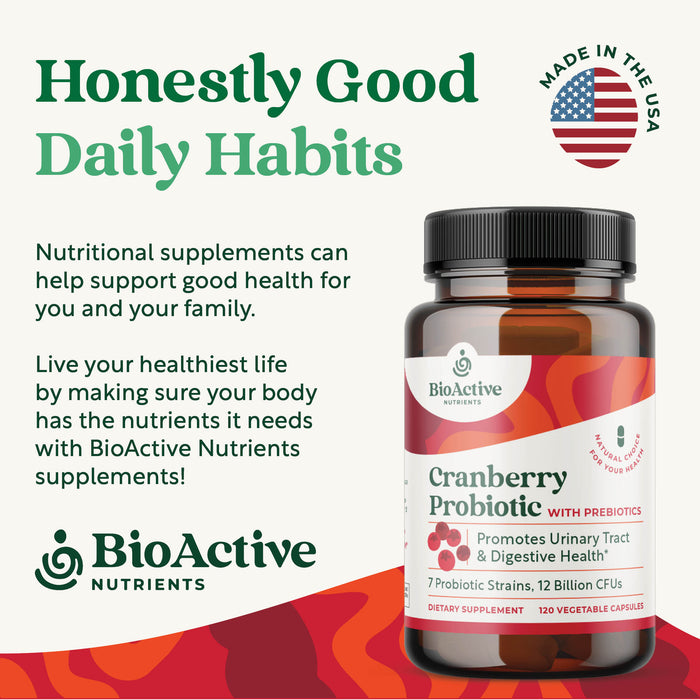 Cranberry Probiotic with Prebiotics 120 caps by BioActive Nutrients