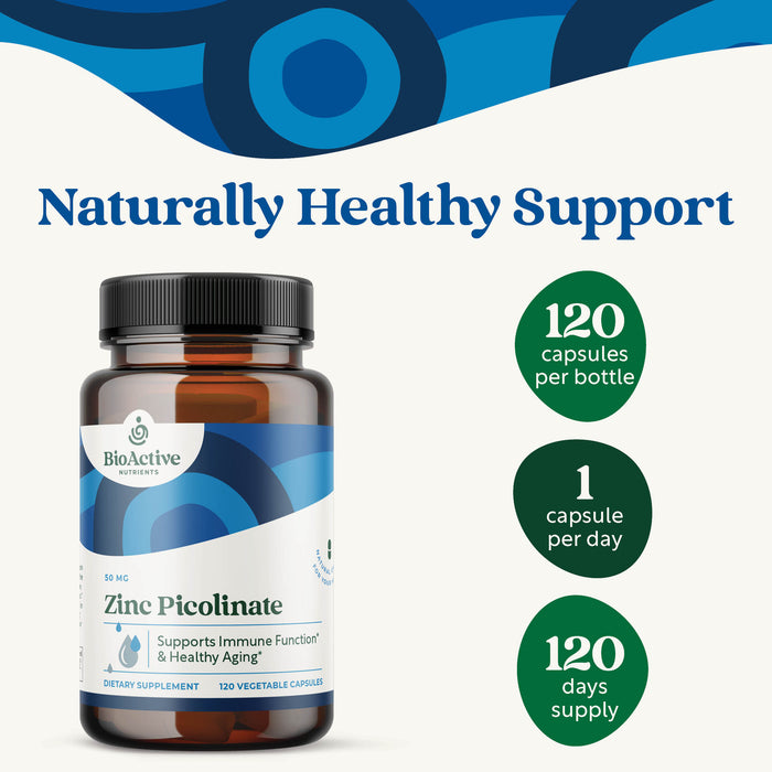 Zinc Picolinate 50 MG 120 caps by BioActive Nutrients