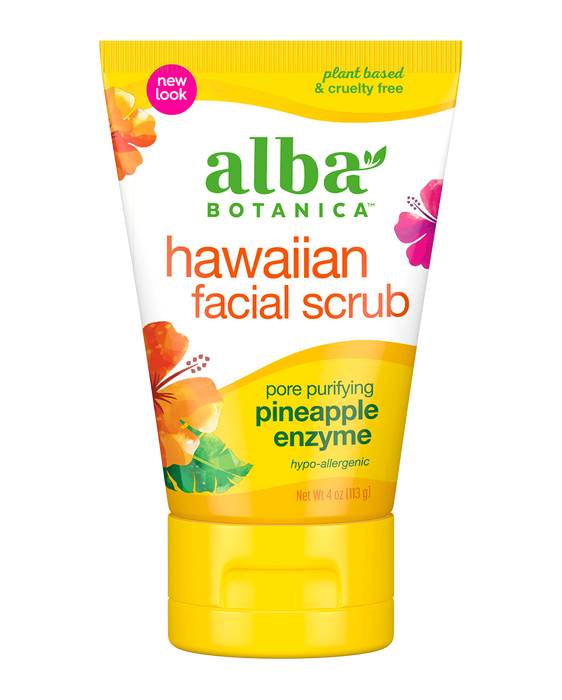 Hawaiian Enzyme Face Scrub Pineapple 4oz by Alba Botanica