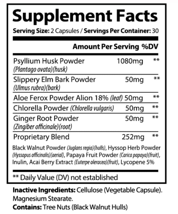 Psyllium Plus 60 count vegetarian capsules by BioActive Nutrients