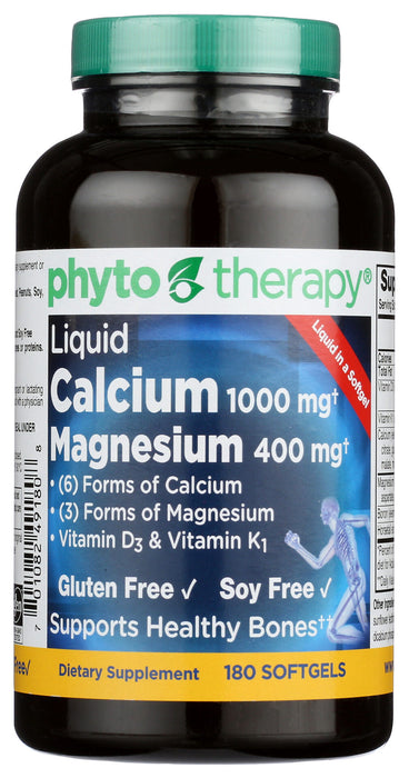 Liquid Calcium with Magnesium 180 Softgels by Phyto Therapy