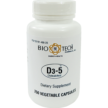 D3-5 Cholecalciferol 5000 IU 250 capsules by BioTech Pharmacal