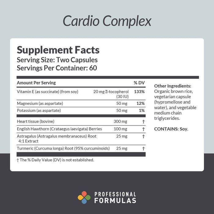 Cardio Complex 120 capsules by Professional Complementary Health Formulas