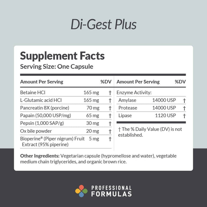 Di-Gest Plus 90 capsules by Professional Complementary Health Formulas