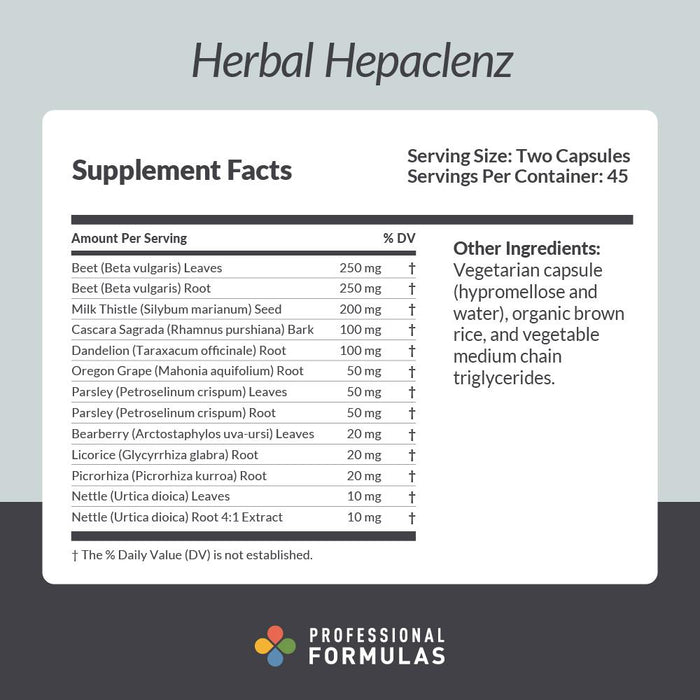 Herbal Hepaclenz 90 capsules by Professional Complementary Health Formulas