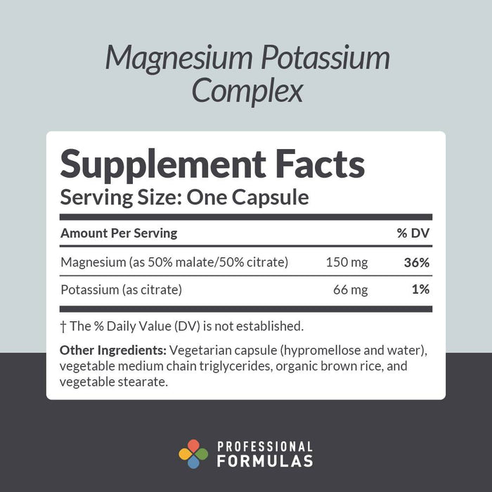 Magnesium Potassium Complex 90 caps by Professional Complementary Health Formulas