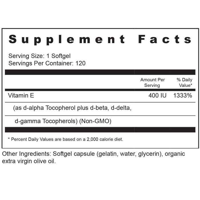 Vitamin E 400 IU 120 softgel by BioActive Nutrients