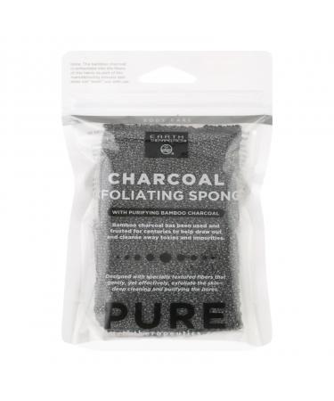 Vegetable Body Sponge Charcoal 1 Count by Earth Therapeutics