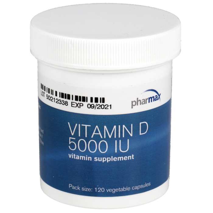 Vitamin D3 5000 IU 120 capsules by Pharmax