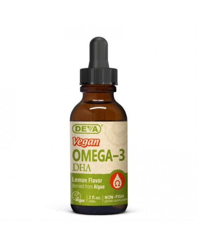 Vegan Omega-3 DHA Lemon Flavor 2 fl. Oz Liquid by Deva Nutrition