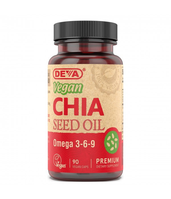 Vegan Chia Seed Oil 90 Capsule by Deva Nutrition