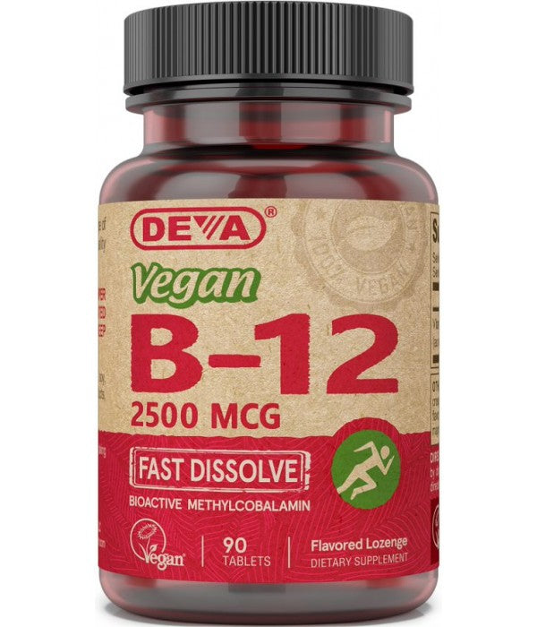 Vegan Vitamin B-12 Fast Dissolve Lozenges -2500 mcg 90 Tablet by Deva Nutrition