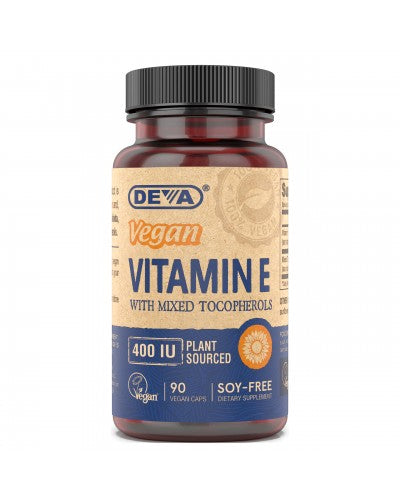 Vegan Natural Source Vitamin E 90 Capsule by Deva Nutrition