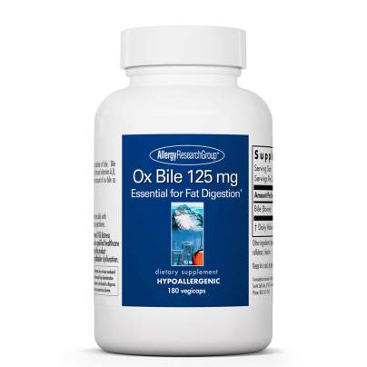 Ox Bile 125mg 180 vegetarian capsules by Allergy Research Group