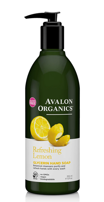 Refreshing Lemon GLYCERIN HAND SOAP 12 Oz by Avalon Organics