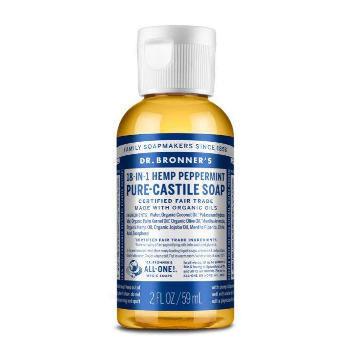 Organic Castile Liquid Soap Peppermint 2 oz by Dr. Bronner's Magic Soaps