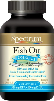 Norwegian Fish Oil (1000mg) 100 Softgels by Spectrum Essentials