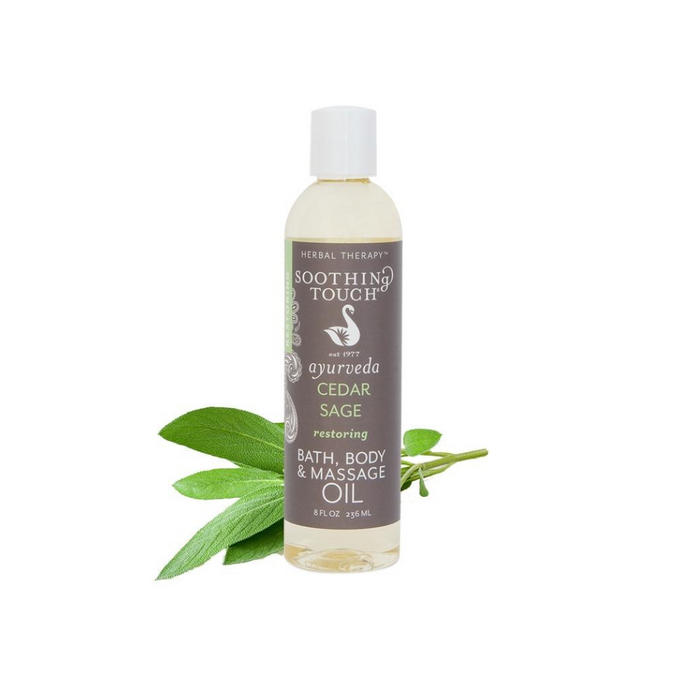 Bath & Body Massage Oil Cedar Sage 8 oz by Soothing Touch