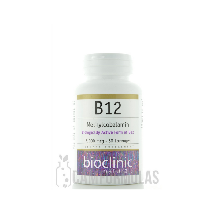 B12 Methylcobalamin 5000 mcg 60 lozenges by Bioclinic Naturals