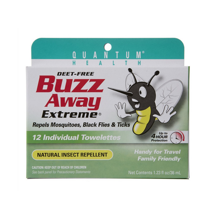 Buzz Away Outdoor Protection Towelettes 12 Counts by Quantum