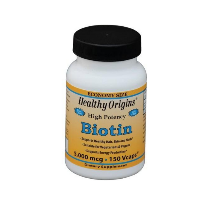 Biotin 5000 mcg 150 Vegetarian Capsules by Healthy Origins