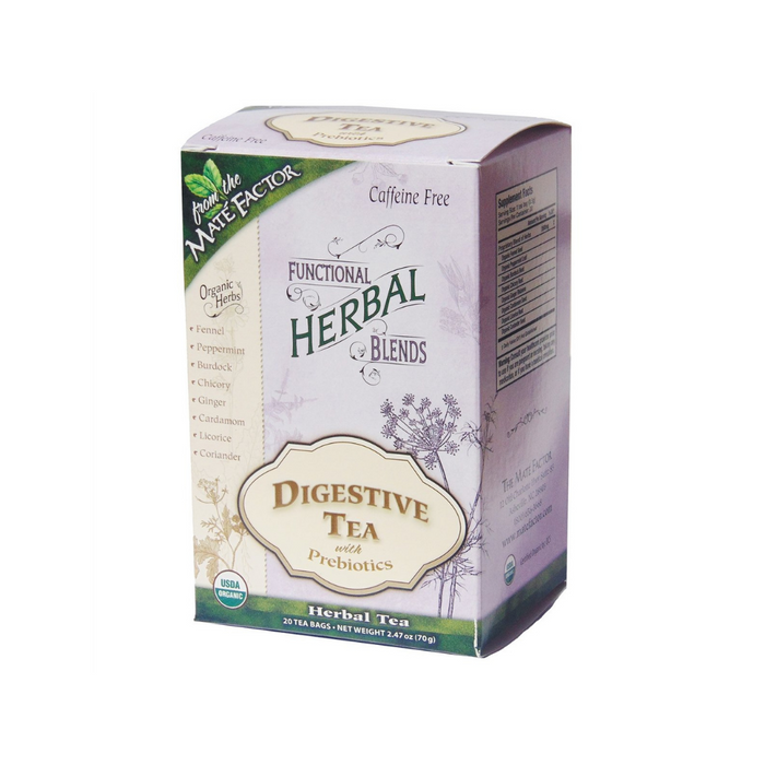Functional Herbal Blends Digestive Tea with Prebiotics 20 Bags by Mate Factor