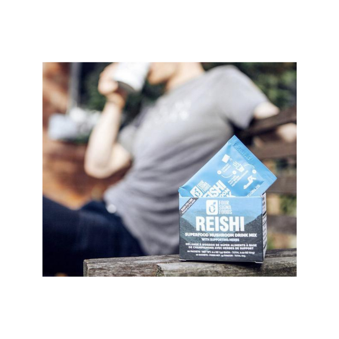 Instant Reishi On-The-Go Mushroom Beverage Bags 20 Count by Four Sigma Foods