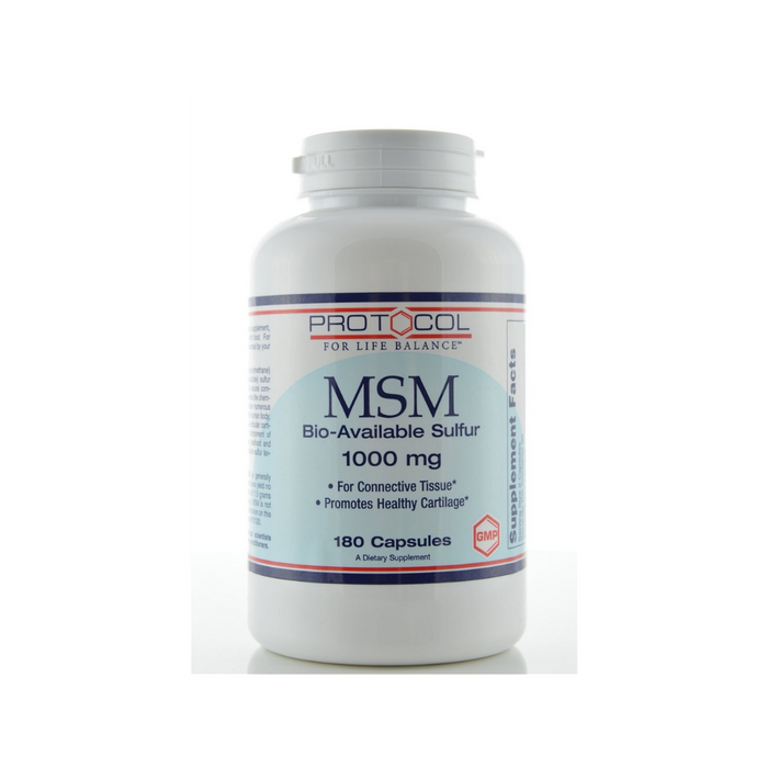 MSM 1000 mg 180 capsules by Protocol For Life Balance