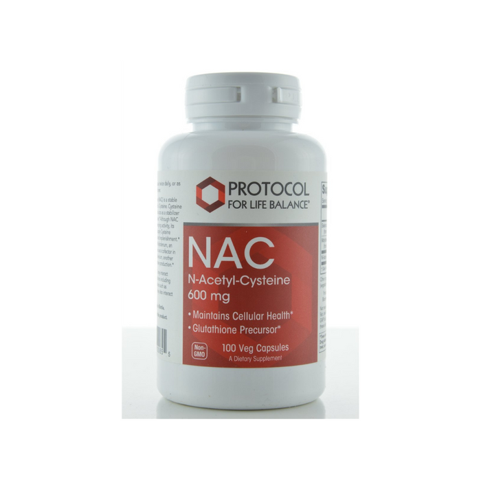 NAC 600 mg 100 capsules by Protocol For Life Balance