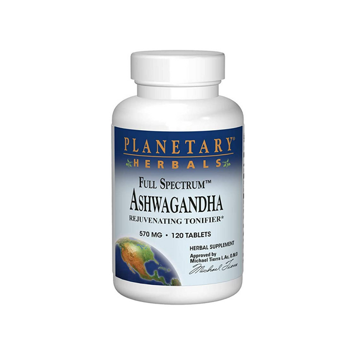 Ashwagandha 570mg Full Spectrum 120 Tablets by Planetary Herbals