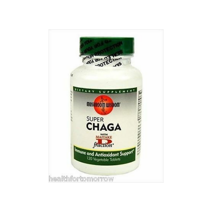 Super Chaga w- Maitake D Frac 120 Vegetable Tablets by Mushroom Wisdom