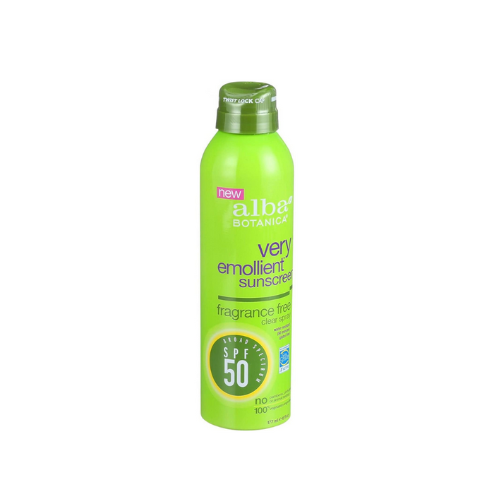 Sunblock Continuous Spray Fragrance Free 50spf 6oz by Alba Botanica