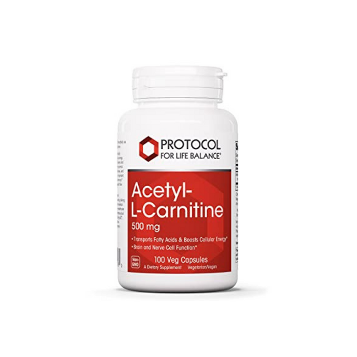 Acetyl-L-Carnitine 500 mg 100 capsules by Protocol For Life Balance