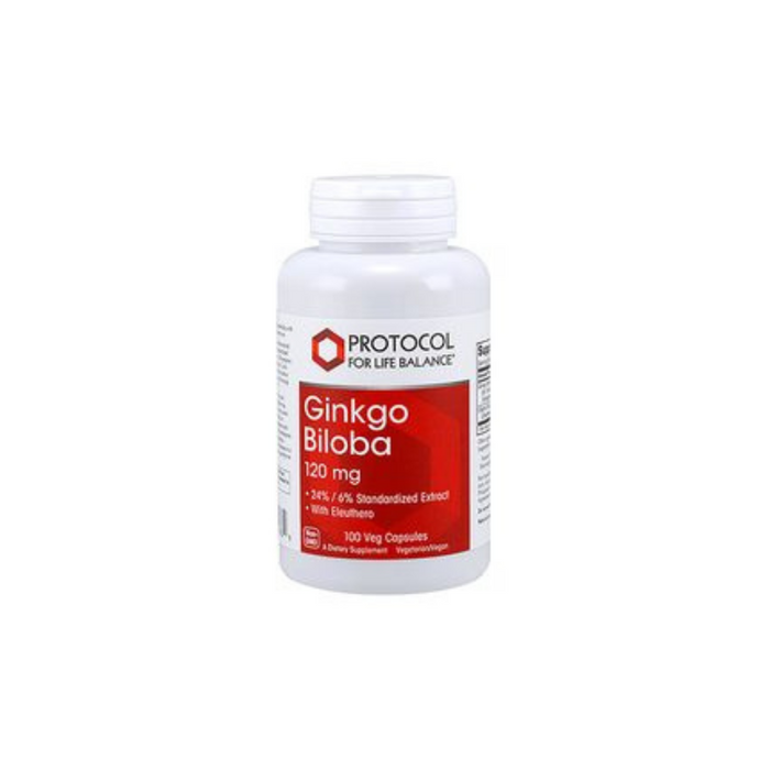 Ginkgo Biloba 120 mg 100 vegetarian capsules by Protocol For Life Balance