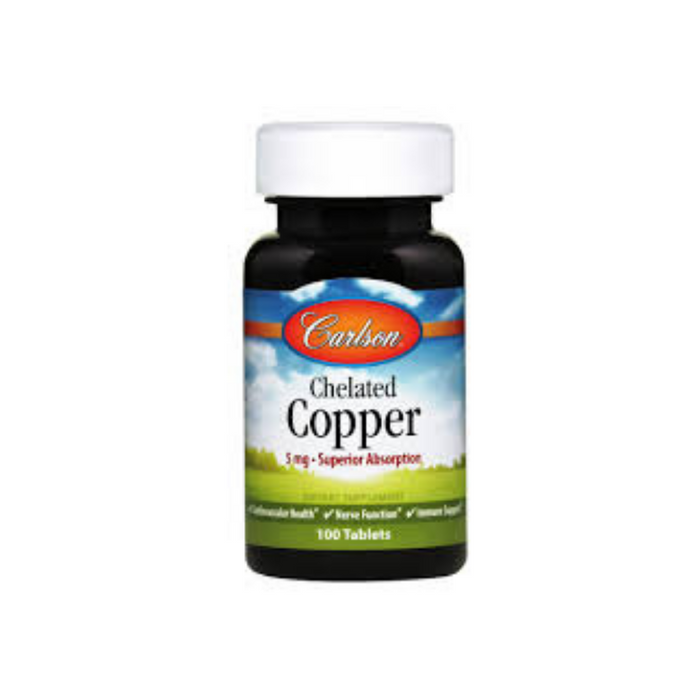 Chelated Copper 100 tablets by Carlson Labs