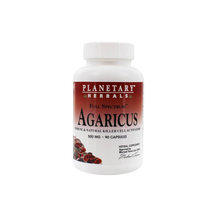 Agaricus Extract Full Spectrum 500mg 90 Capsules by Planetary Herbals