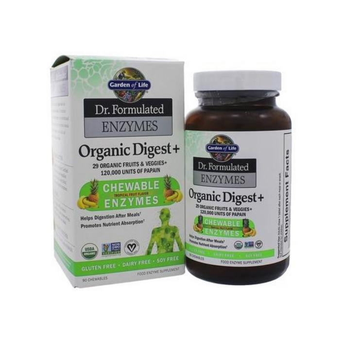 Dr. Formulated Organic Digest+ 90 Chewables by Garden of Life