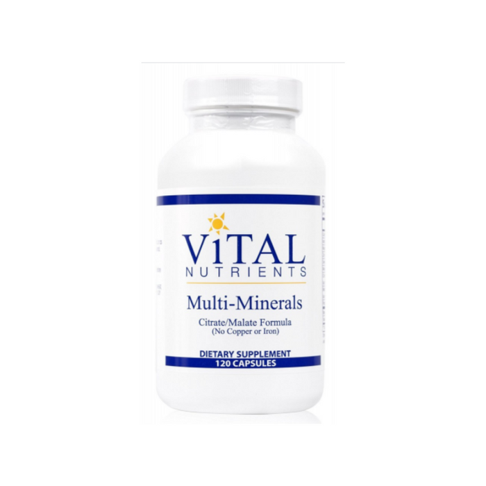 Multi Minerals Citrate - Malate Formula without copper or iron 120 capsules by Vital Nutrients