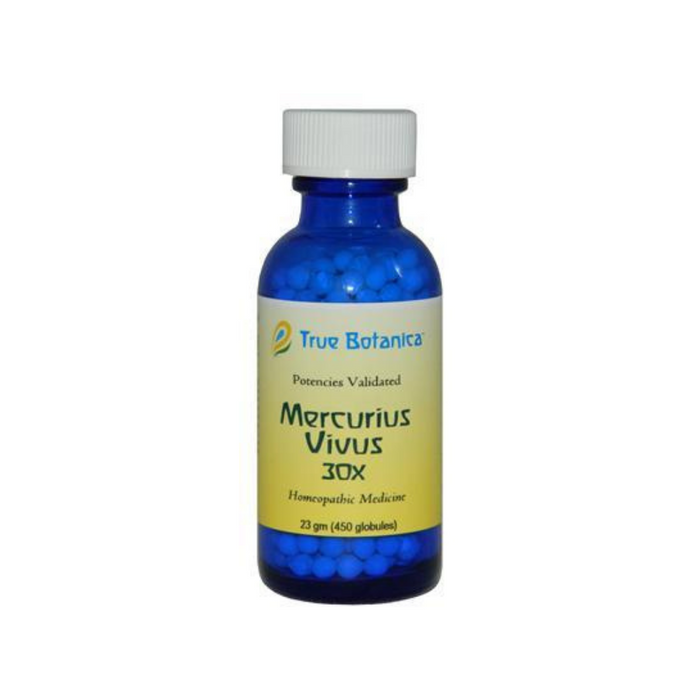Mercurius Vivus 30X 23 grams (450 globules) by True Botanica