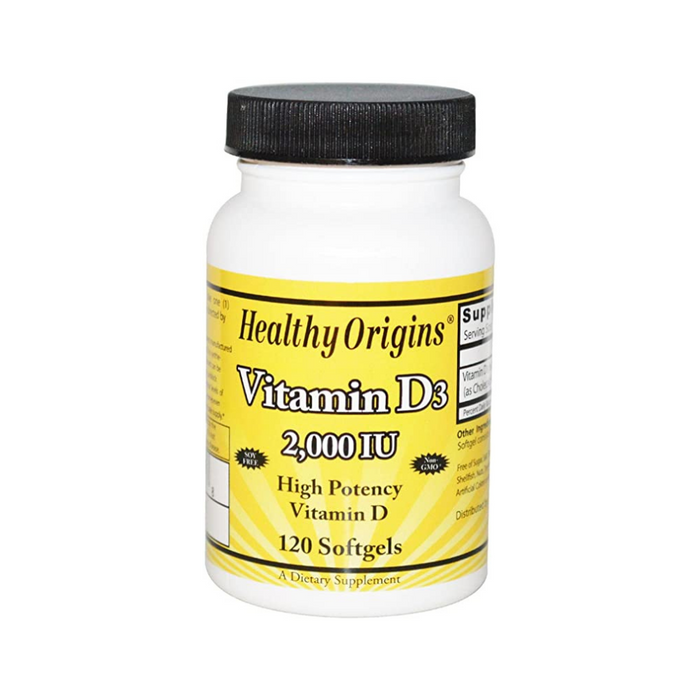Vitamin D3 2000iu Olive Oil 120 Softgels by Healthy Origins