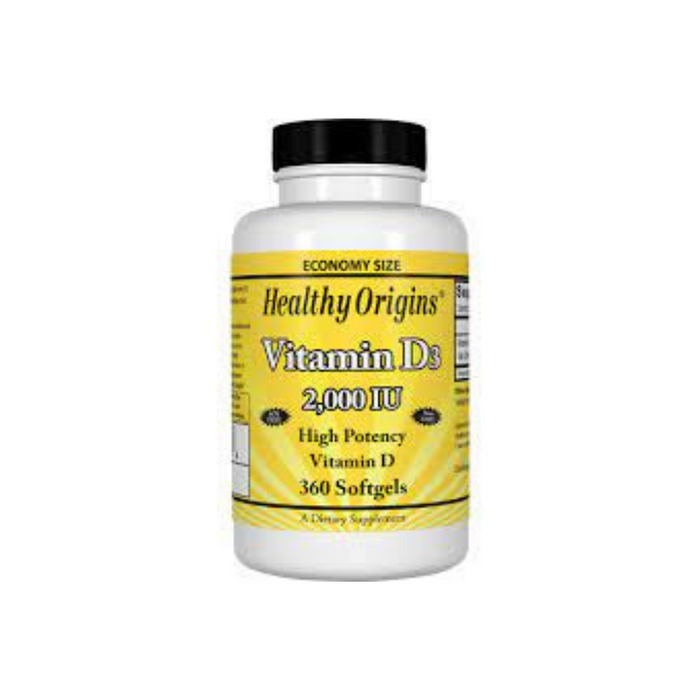 Vitamin D3 2000iu Olive Oil 360 Softgels by Healthy Origins