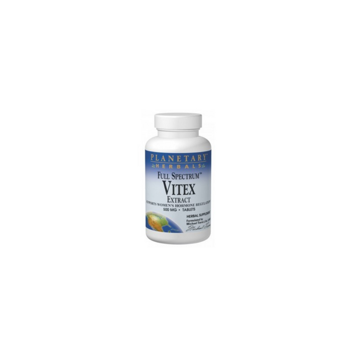 Vitex Extract 500mg Full Spectrum 120 Tablets by Planetary Herbals