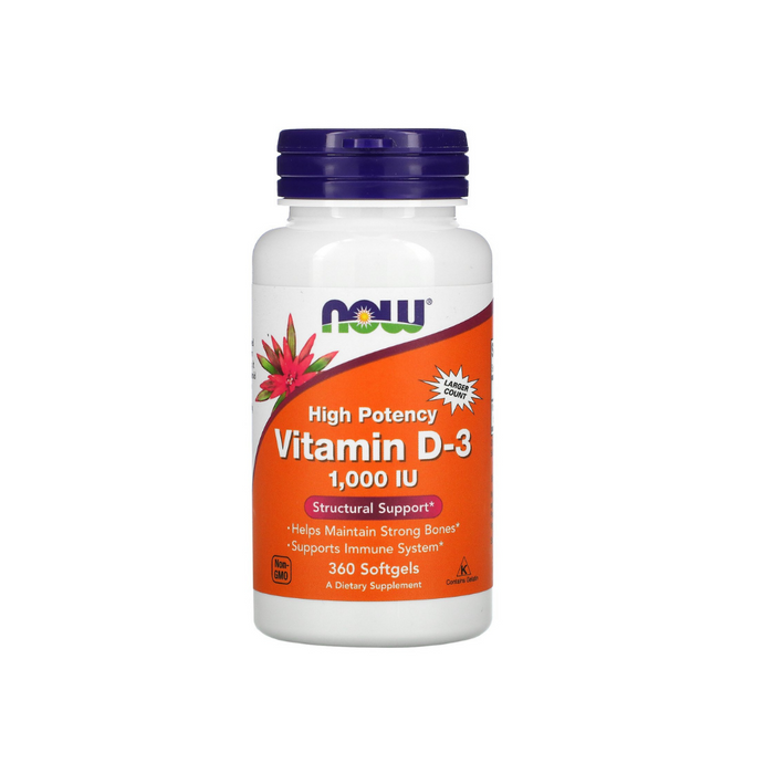 Vitamin D-3 1000 IU 360 softgels by NOW Foods