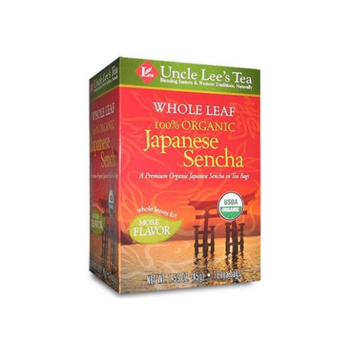 Whole Leaf Organic Japanese Sencha Tea 18 Bags by Uncle Lee's Tea