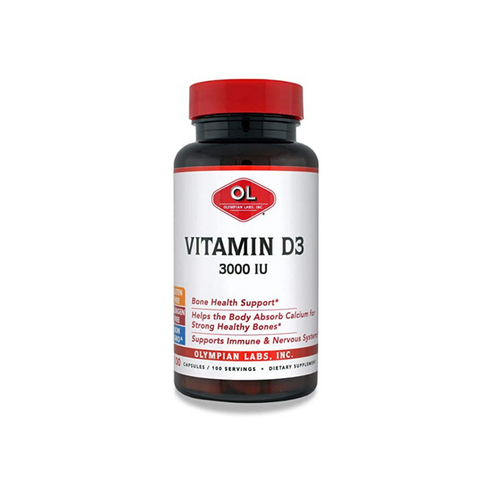 Vitamin D3 3000 IU's 100 Capsules by Olympian Labs