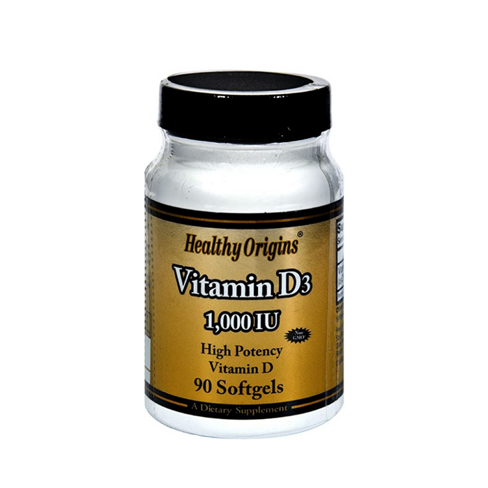 Vitamin D3 1,000iu Olive Oil 90 Softgels by Healthy Origins